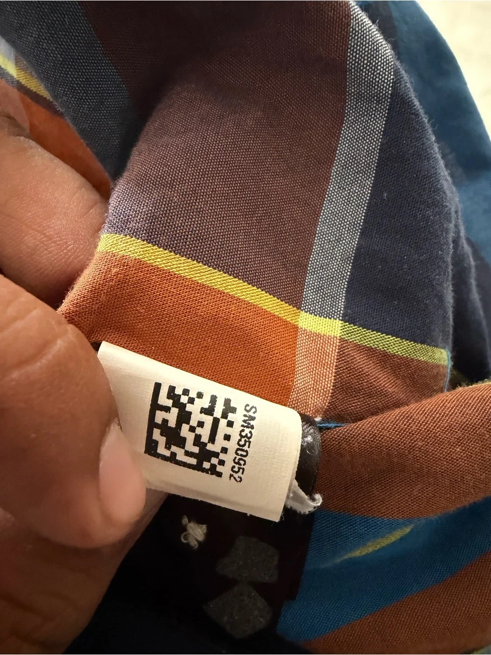 The North Face Blue and Brown Plaid Short-Sleeve Button-Down Shirt